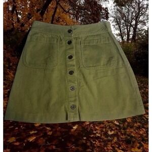 Madewell Women's Size 0 Green Fall Skirt with Front Pockets